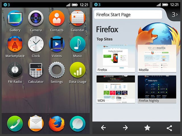 Firefox OS screenshots